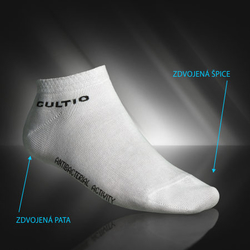 Kotníkové ponožky s aktivním stříbrem bílé