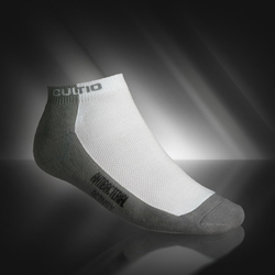 Šedobílé polofroté kotníkové ponožky GULTIO s aktivním stříbrem