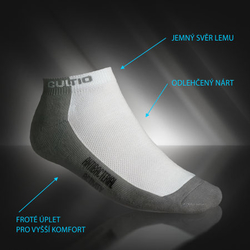 Šedobílé polofroté kotníkové ponožky GULTIO s aktivním stříbrem