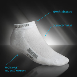 Bílé polofroté kotníkové ponožky s aktivním stříbrem