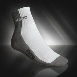 Středně snížené polofroté ponožky šedobílé s aktivním stříbrem