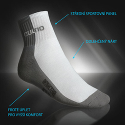 Středně snížené polofroté ponožky šedobílé s aktivním stříbrem