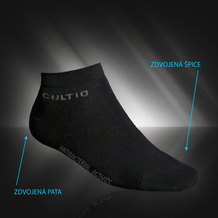 Černé kotníkové komfortní ponožky Gultio s aktivním stříbrem