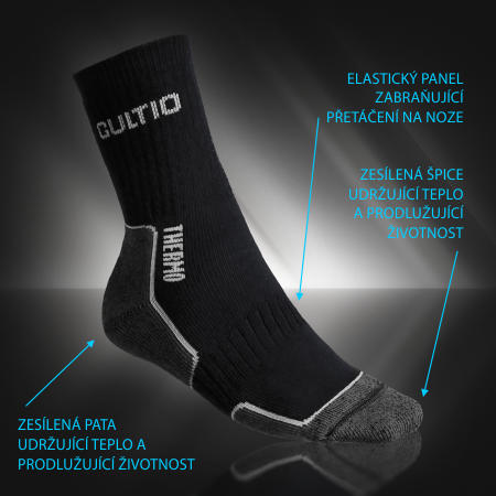 Termo ponožky s aktivním stříbrem černé
