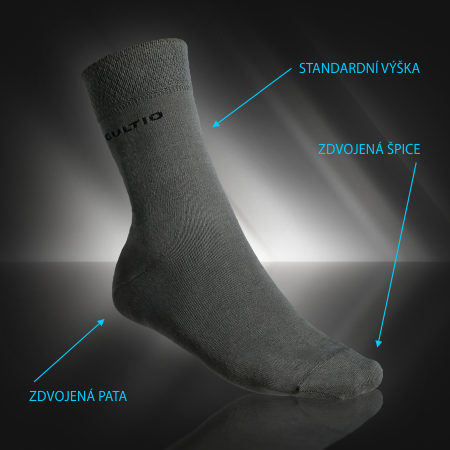 Šedé pracovní ponožky GULTIO s aktivním stříbrem